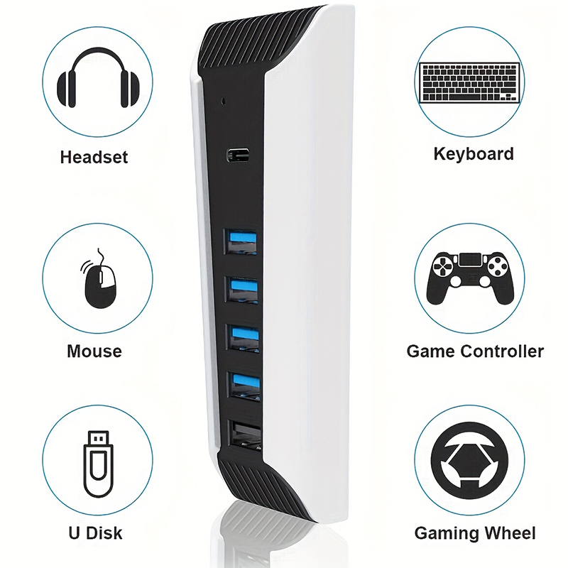Gaming Keyboard Splitter - Hub USB 5 em 1 para