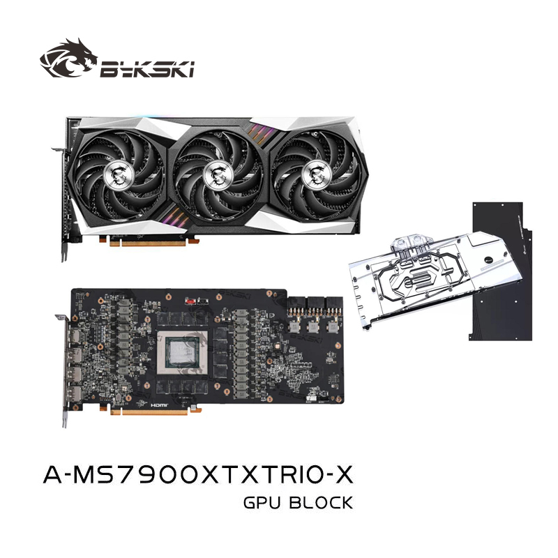 Amd Vga Rx 7900 Xtx - Bykski A-MS7900XTXTRIO-X Bloco de água para