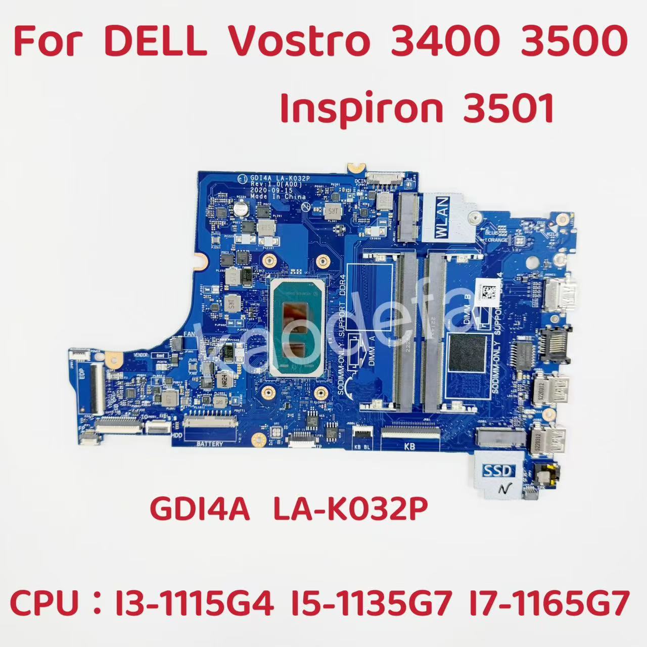 Intel Cpu Core I7 - Placa-Mãe GDI4A LA-K032P para Notebook DELL