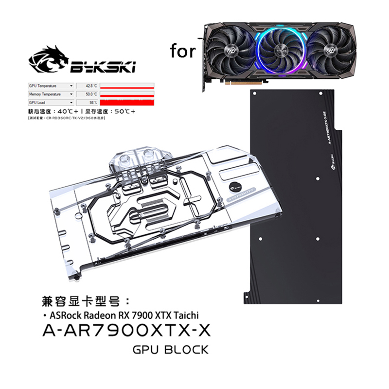 Amd Vga Rx 7900 Xtx - Bykski bloco de água para uso
