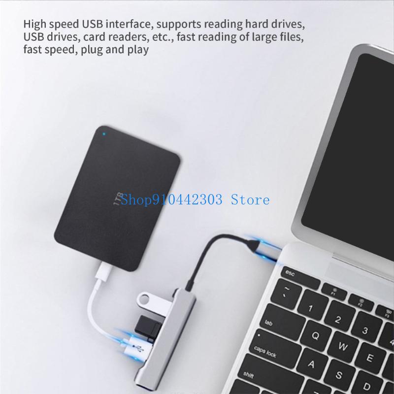 Gaming Keyboard Splitter - 652F USB C/USB Hub 4 portas