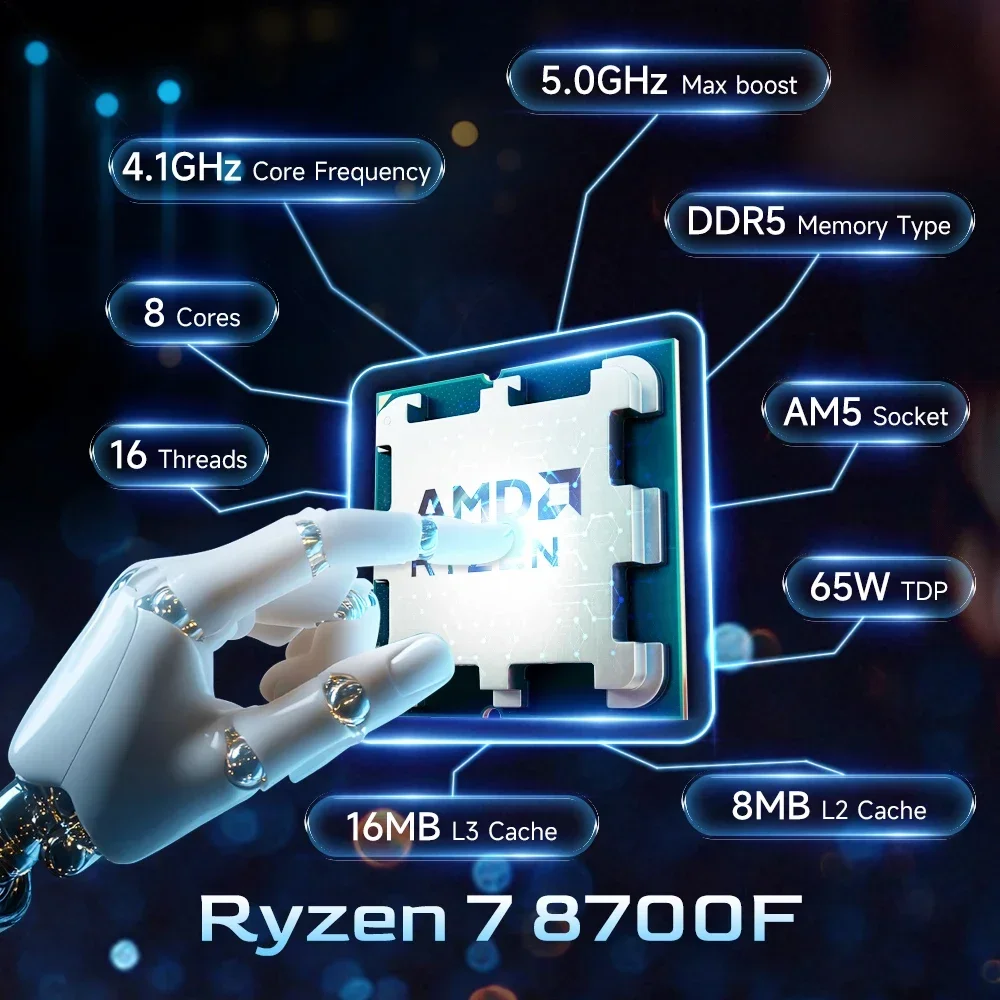 Novo CPU AMD Ryzen 7 8700F R7  - Amd Cpu Ryzen 5 avaliação e preço