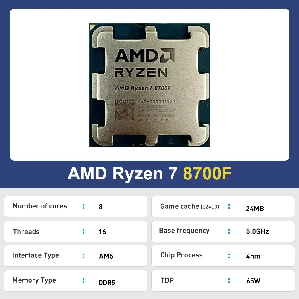 Novo CPU AMD Ryzen 7 8700F R7  - Amd Cpu Ryzen 5 avaliação e preço