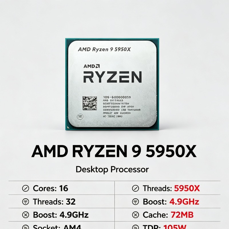 Processador AMD Ryzen 9 5950X  - Amd Cpu Ryzen 9 avaliação e preço