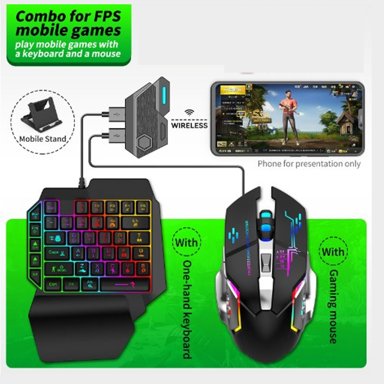 Pacote combinado de jogos para - Gaming Keyboard And Mouse Mobile avaliação e preço